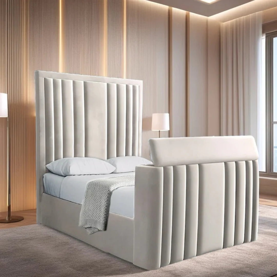 King Size Tv Bed - Modern Bed Frame With Integrated Tv Lift 1