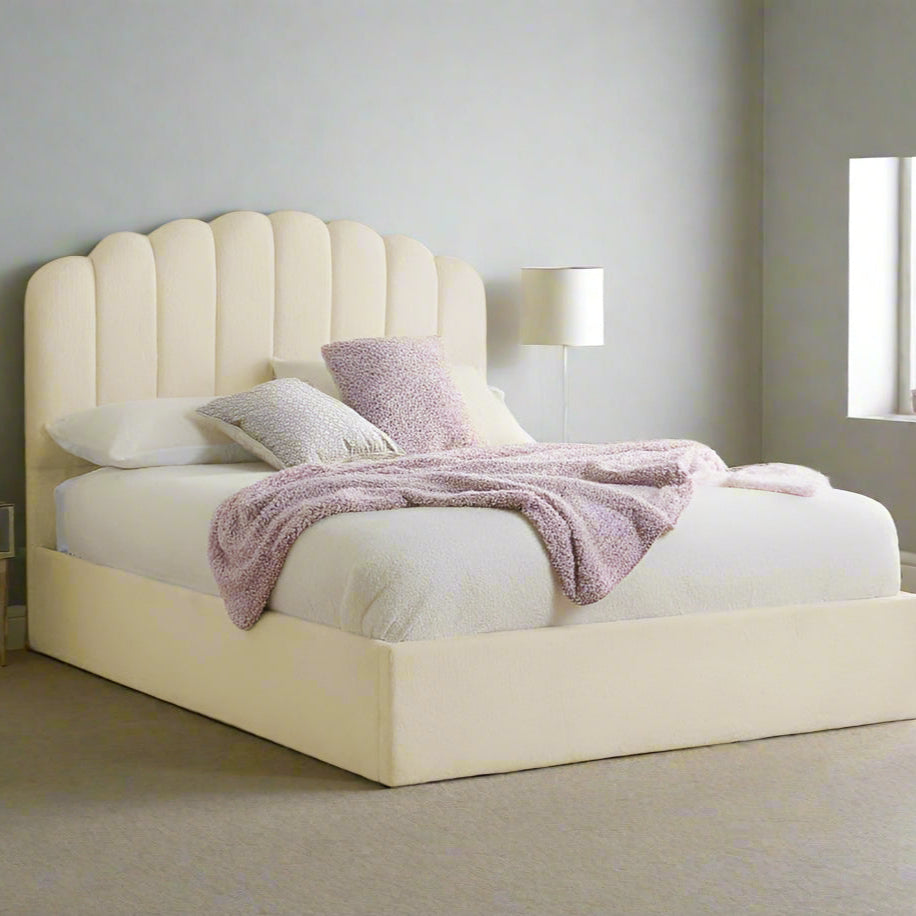 Queen Size Bed - Teddy Fleece Bed Frame With Storage