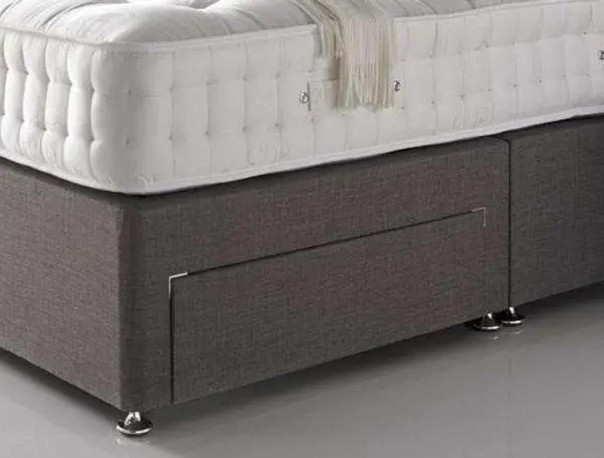 Black Linen Double Divan Bed With Mattress 4