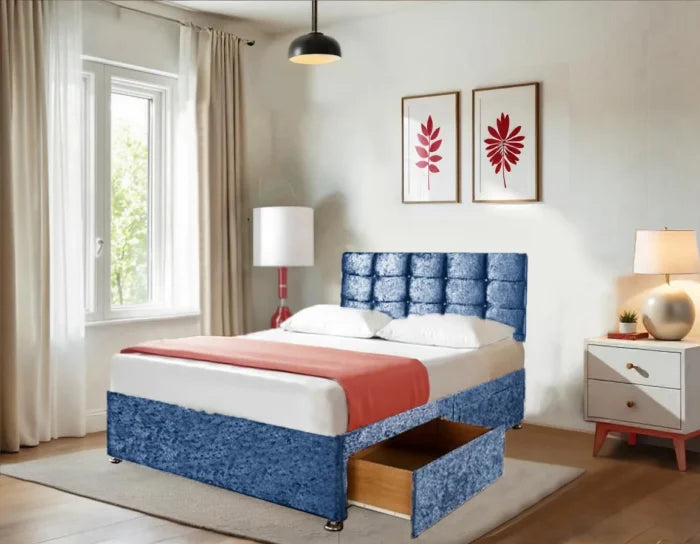 Divan Ottoman Storage Bed Blue