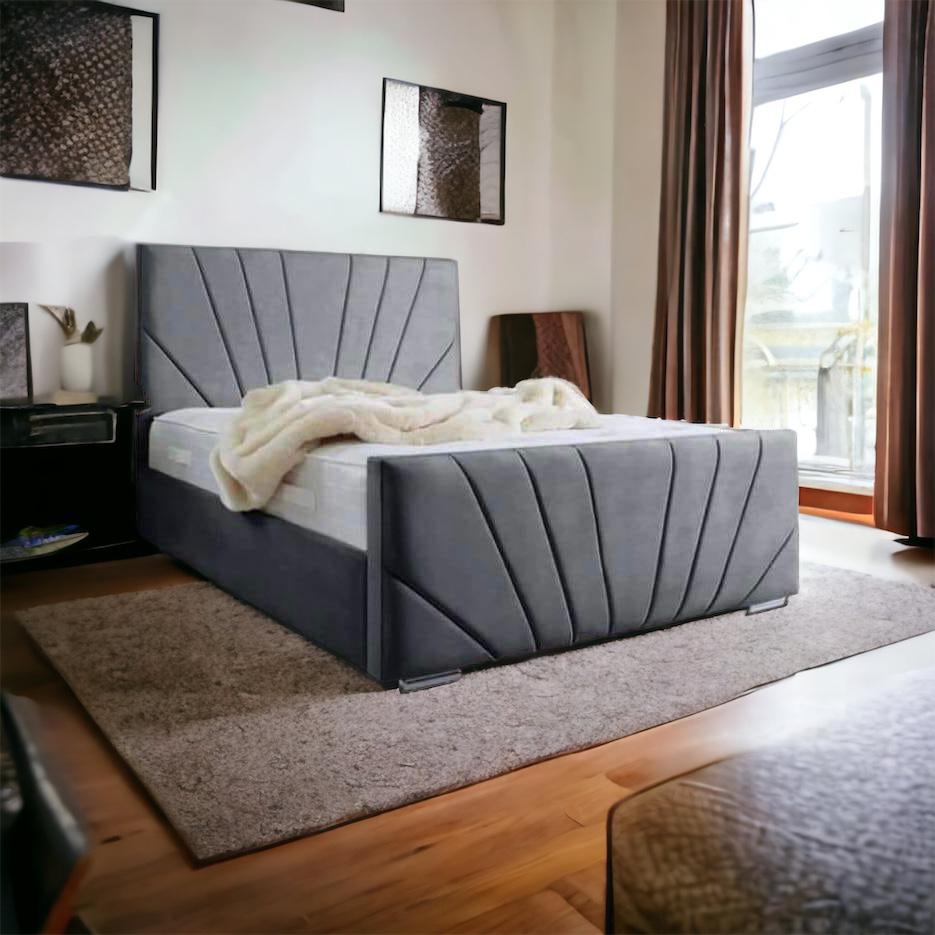 Geometric Design Bed With Storage Underneath