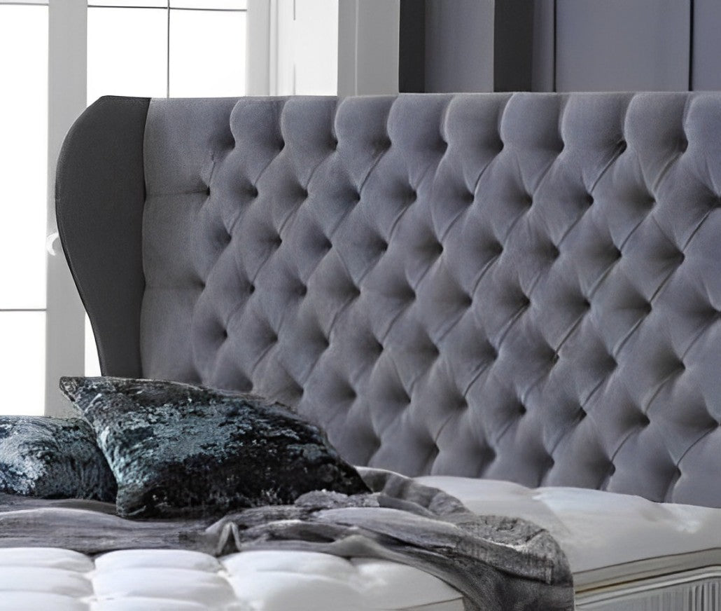 King Size Ottoman Bed - Chesterfield Wingback Bed 