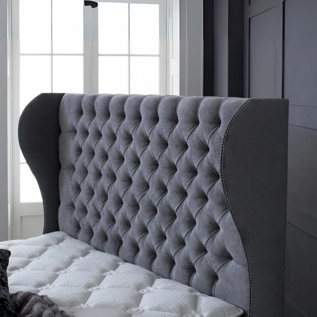 King Size Ottoman Bed - Chesterfield Wingback Bed Frame 1
