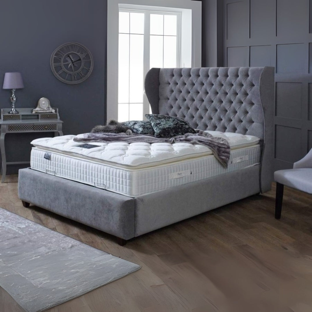 King Size Ottoman Bed - Chesterfield Wingback Bed Frame 2