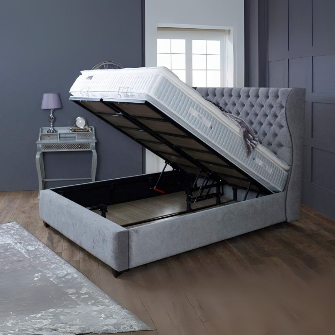 King Size Ottoman Bed - Chesterfield Wingback Bed Frame 3
