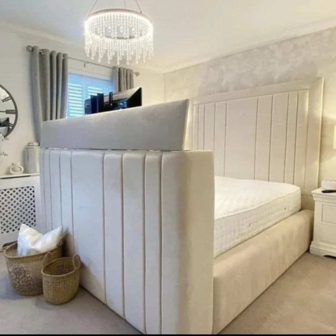 King Size Tv Bed - Modern Bed Frame With Integrated Tv Lift 2