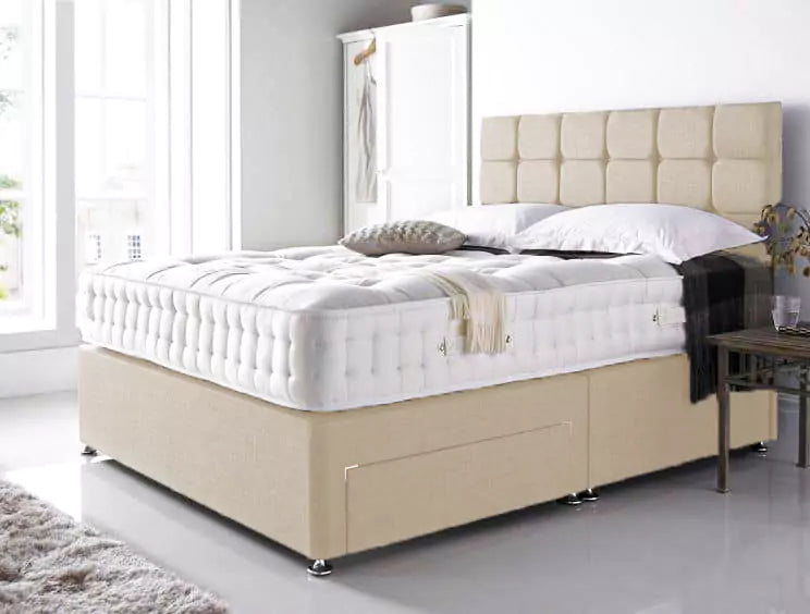 Linen Single Divan Bed Frame With Storage 2