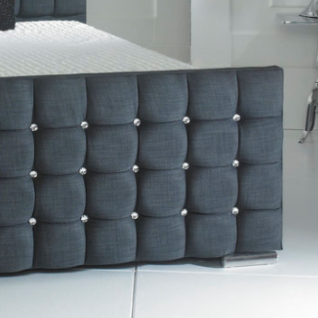 Ottoman Double Bed - Cube Diamante 49" Headboard & Footboard frame