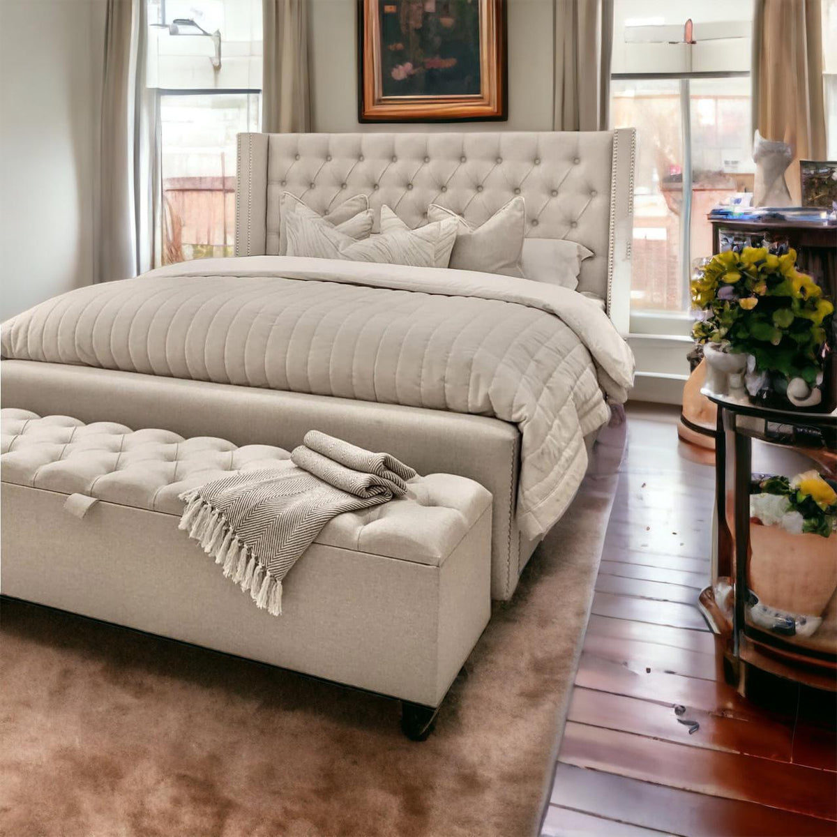 2026 Riviera Upholstered Bed Frame - Comfort Quality Furniture