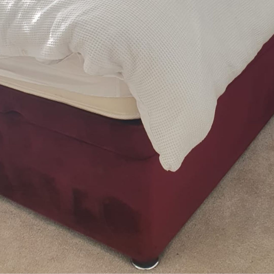 Super King Ottoman Bed - Velvet King Size Bed with storage