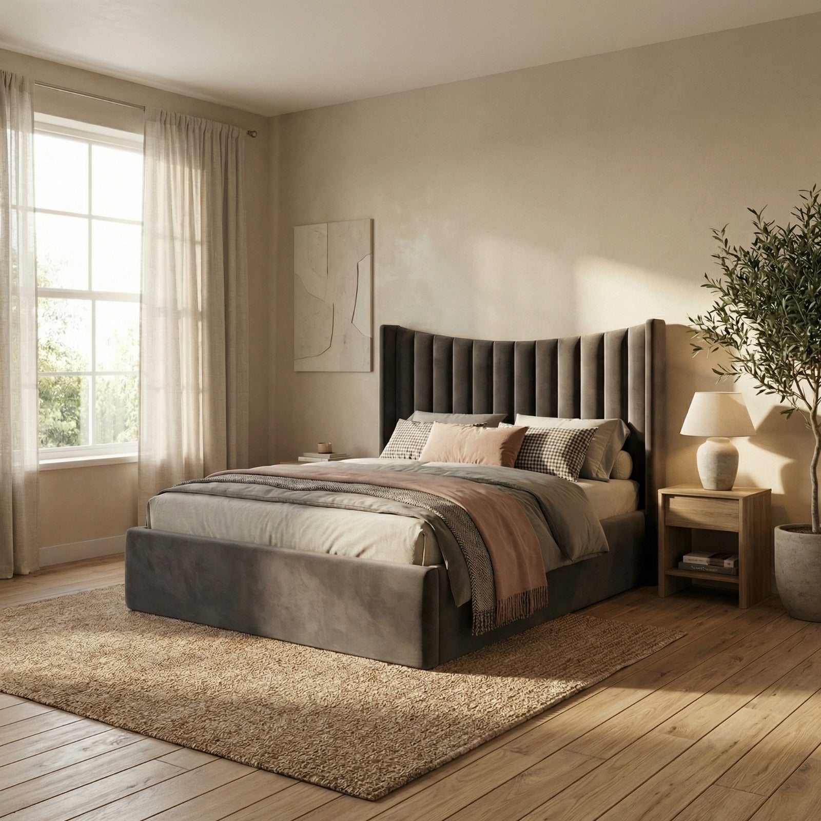 Cloud Luxe Wingback Velvet Bed