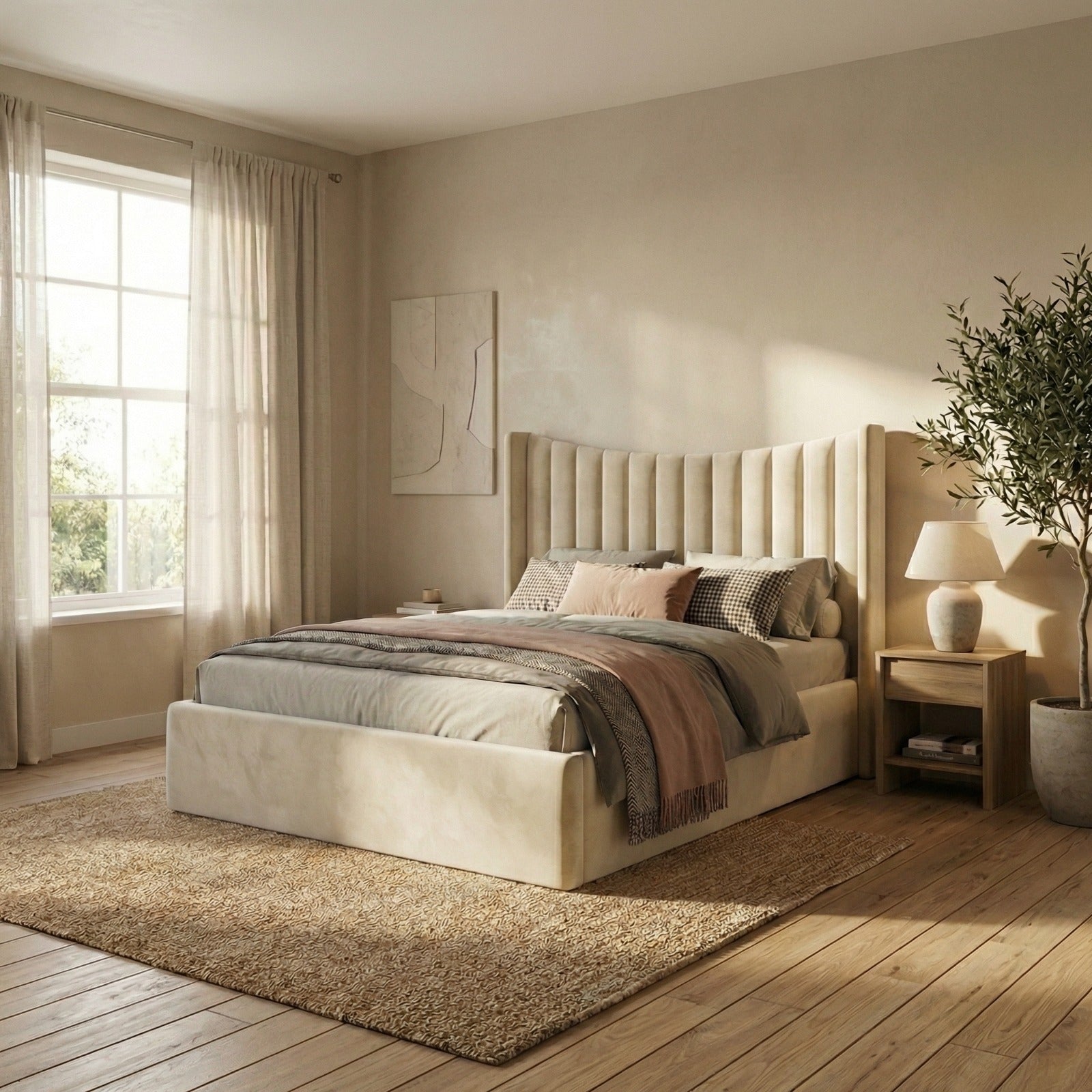 Cloud Luxe Wingback Velvet Bed - Comfort Quality Furniture