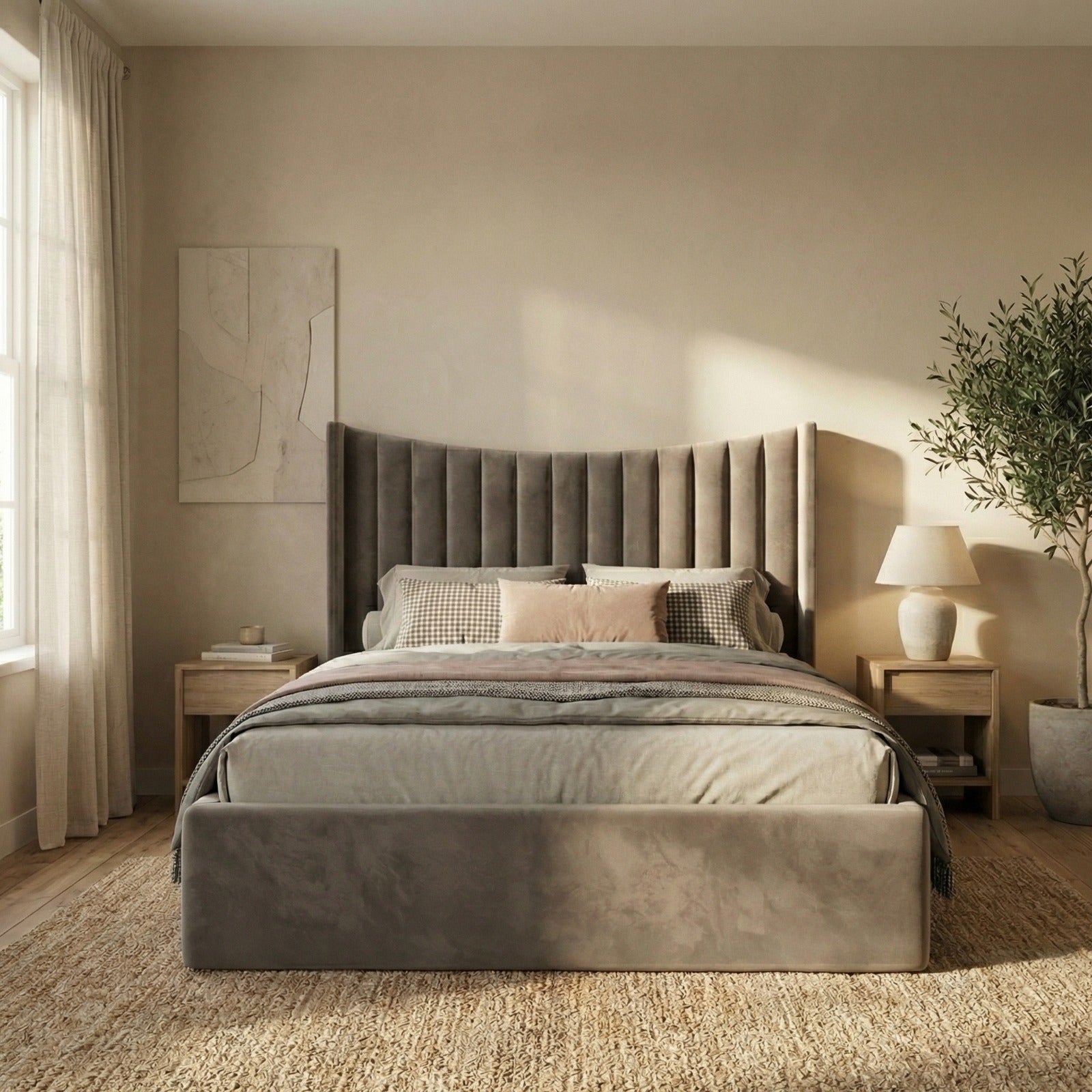 Cloud Luxe Wingback Velvet Bed