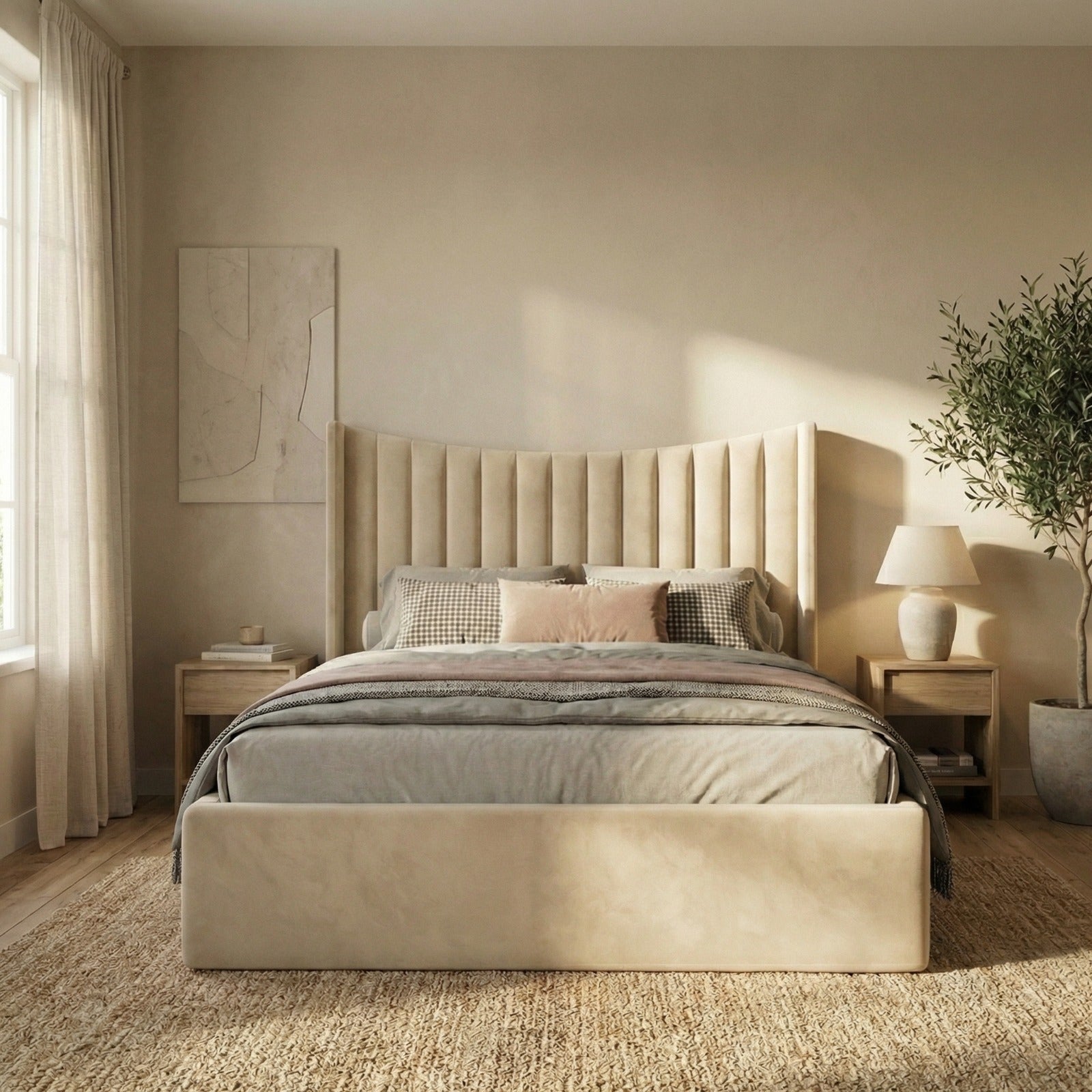 Cloud Luxe Wingback Velvet Bed