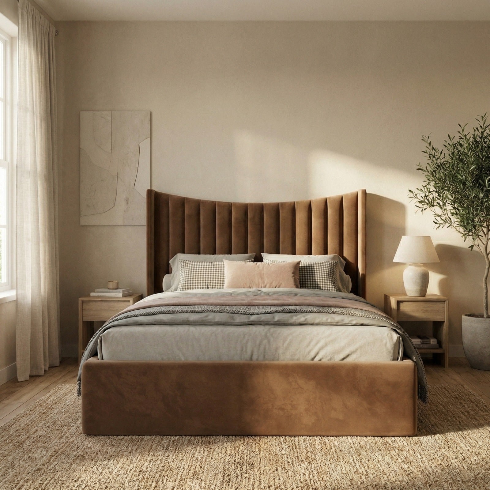 Cloud Luxe Wingback Velvet Bed