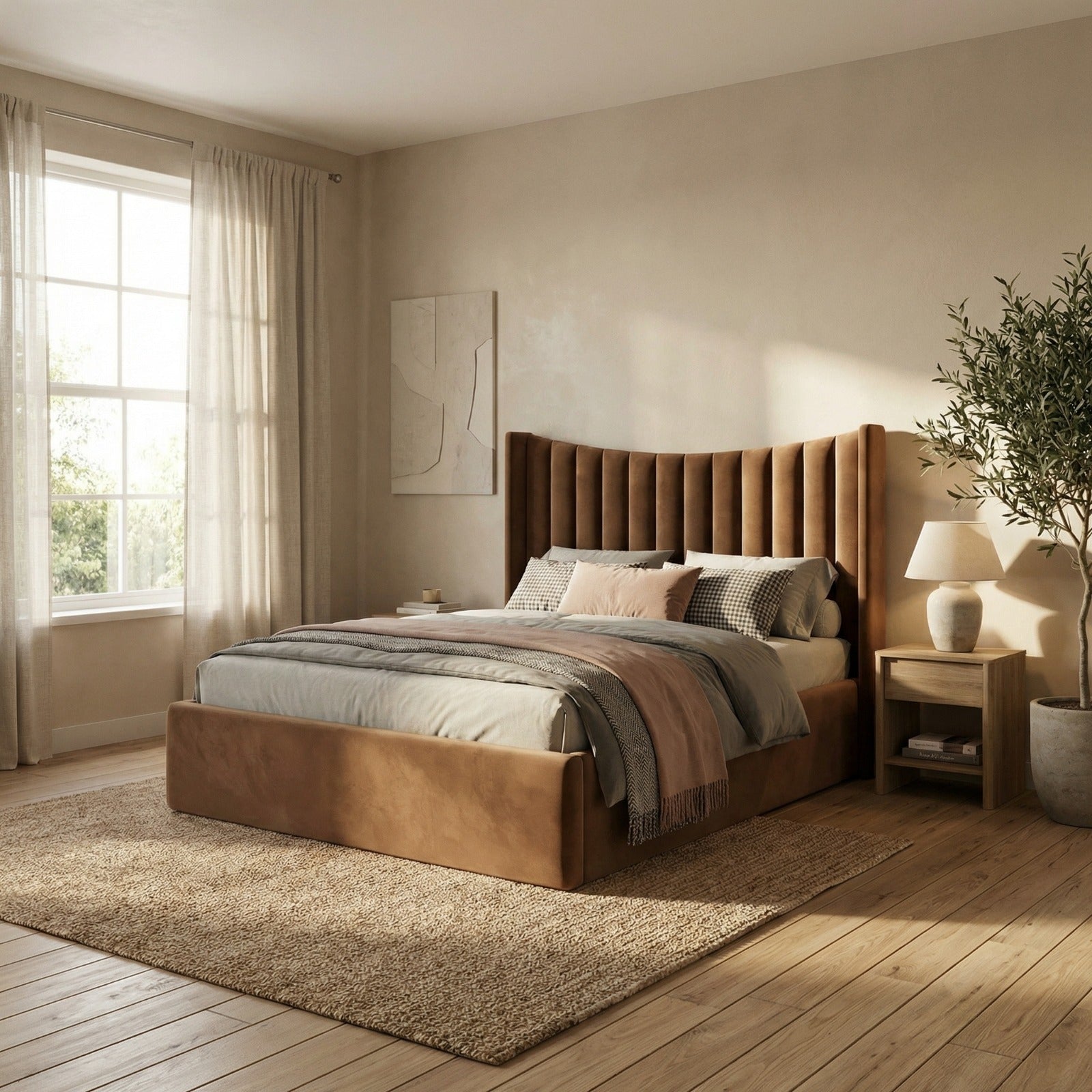 Cloud Luxe Wingback Velvet Bed