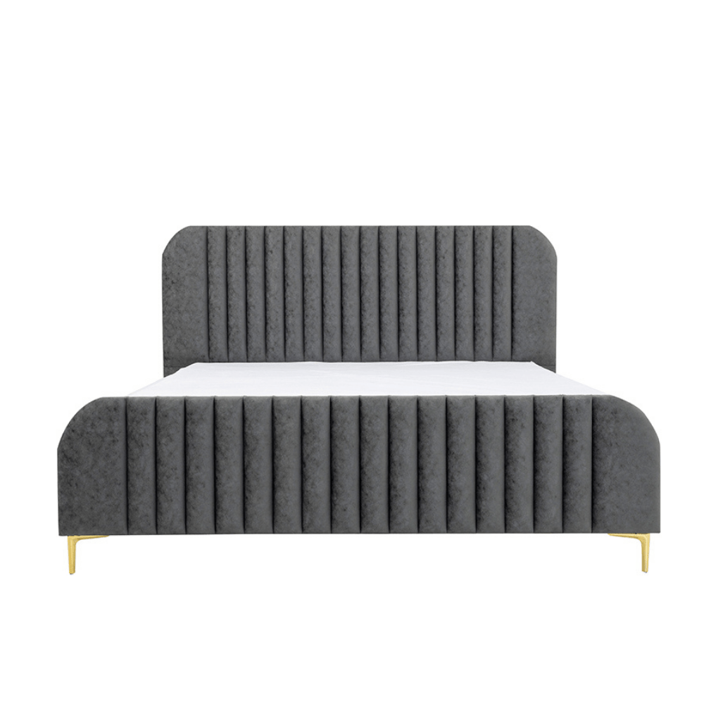 Wooden Bed Frames​ - Velvet Luxe Channel Bed