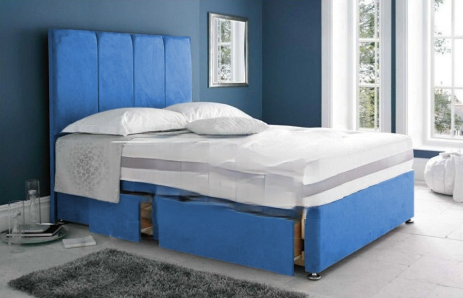 blue Single Divan Bed - London Divan Bed