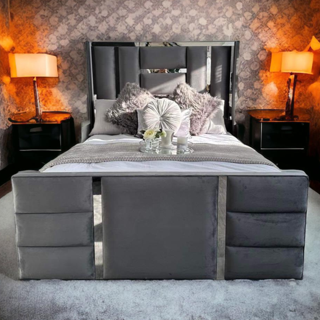 grey ottoman bed