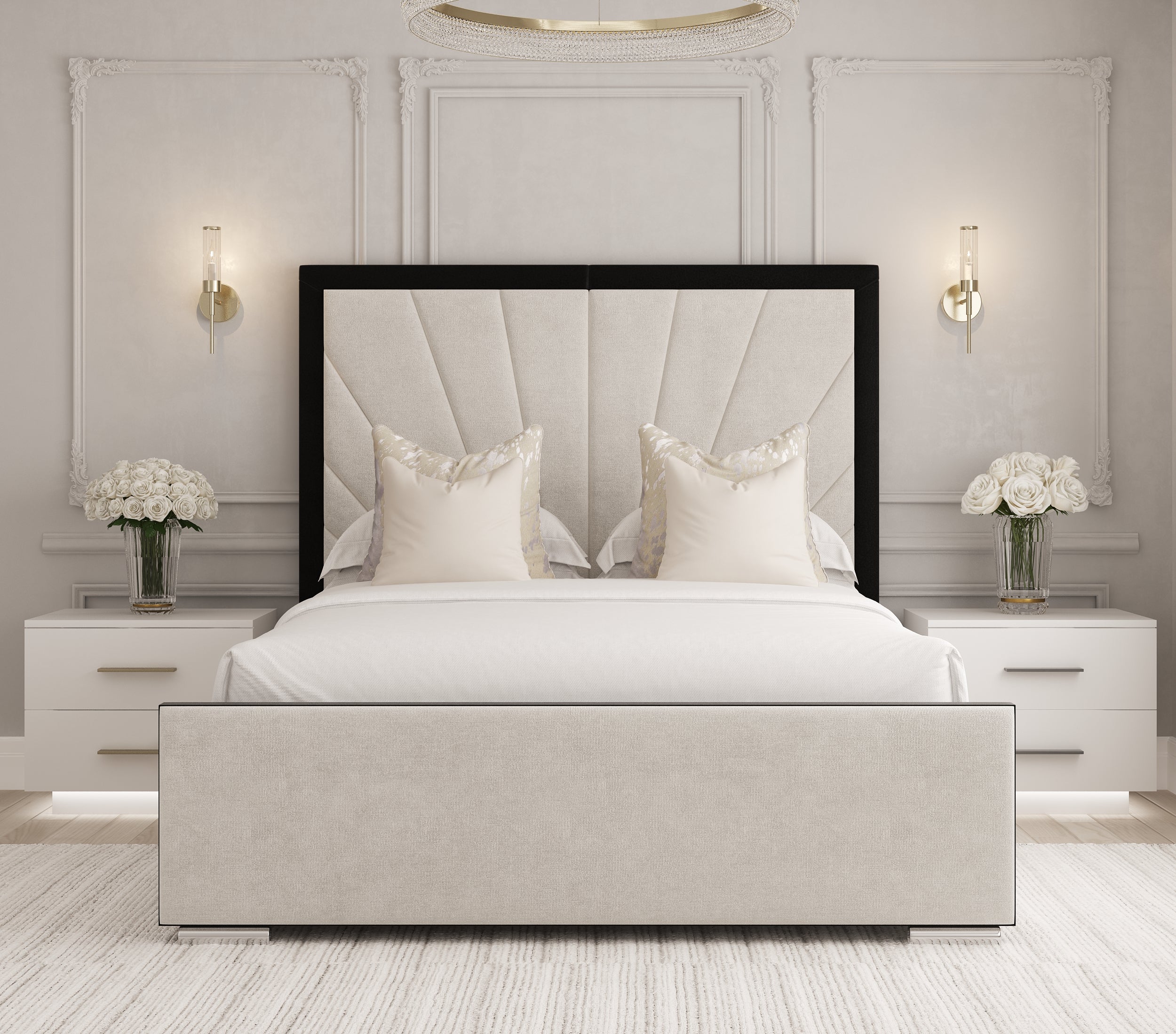 Sunrise Bed Frame with open Gaslift Ottoman Storage Base