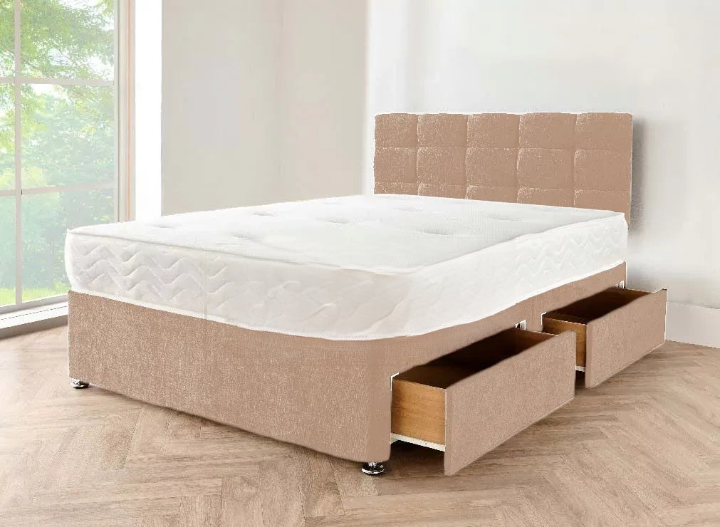 Divan Single Bed - Luxury Crushed Velvet Bed