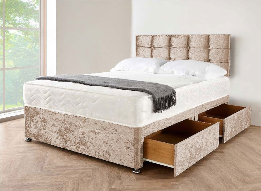 mink Single Divan Bed With Storage