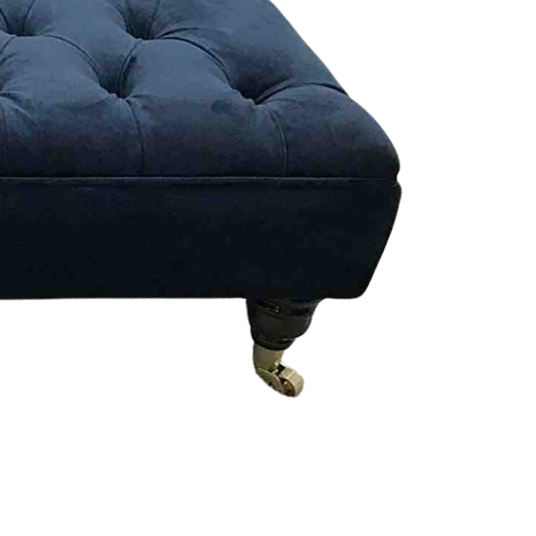 tufted footstool black