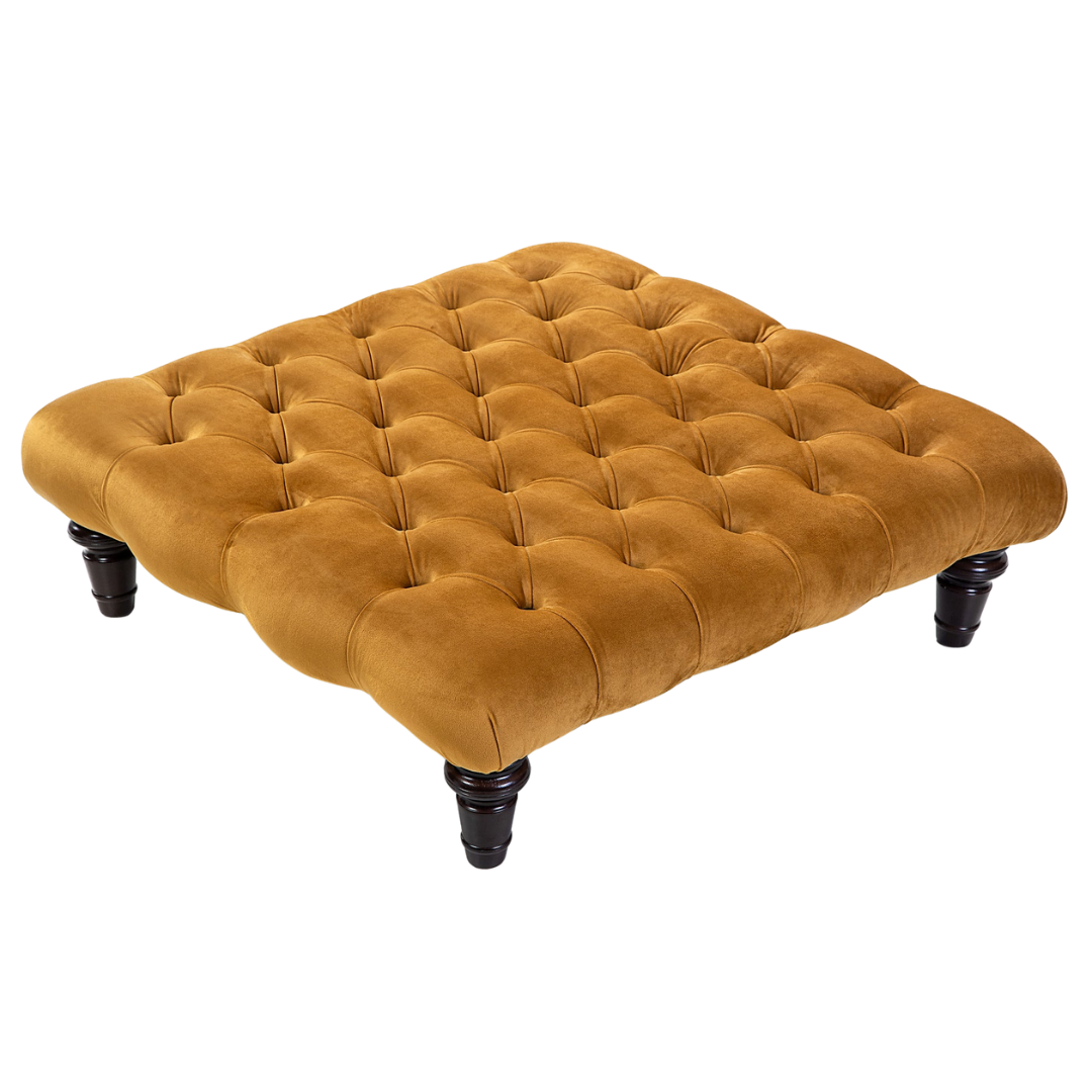 velvet footstool black